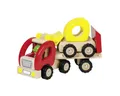 Produktbild: goki Spielzeug-Baumaschine Tieflader mit Radlader, (packung, 2-tlg., spar set), aus Massivholz mit echter Gummibereifung für ein leises Abrollen.