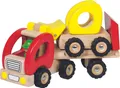 Produktbild: TIEFLADER mit Anhänger und Bagger Holz LKW Holzauto Gummireifen Lastwagen NEU