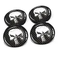 Produktbild: 4er Set Nabendeckel 60mm Universal Felgendeckel Auto Felgen DM006 Skull Carbon