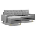 Produktbild: Ecksofa, Grau, Textil, 4-Sitzer, L-Form, 223x140 cm, Wohnzimmer, Sofas & Couches, Wohnlandschaften, Ecksofas