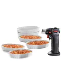 Produktbild: Gefu Crème Brûlée Set Carmello, 7-tlg. Flambierbrenner, 6 Porzellanschälchen, Ofenfest, Creme Brulee Dessertschale