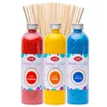 Produktbild: Zucker für Zuckerwatte Set 1 Erdbeer Vanille Kaugummi + 50 Stäbe 3x230 Gramm ...
