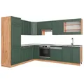 Produktbild: Vicco Eckküche, Grün, Honigeiche, Holzwerkstoff, L-Form,Formgebogen, 227x81.6x60 cm, Küchen, Eckküchen, Eckküchen ohne Geräte