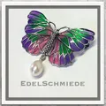 Produktbild: Edelschmiede925 farbiger Schmetterling 925 Silber   Broschanhänger