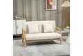 Produktbild: HOMCOM 2-Sitzer Couch mit 2 Lendenkissen, Gepolsterter Polstersofa, Sofa 1 Teile, für kleine Räume, Wohnzimmer, Schlafzimmer, Beige