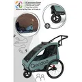 Produktbild: Qeridoo Qupa 2 Plus - Fahrradanhänger für 2 Kinder, Farbe: Mineral Blue