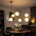 Produktbild: Hängelampe Hängeleuchte Pendelleuchte Pendellampe 6 Flammig Glas Metall messing