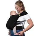 Produktbild: Boba Bliss 2-in-1 Babytragetuch & Babytrage Neugeborene ab Geburt bis 16 kg - Ohne Binden & Knoten, Hüftfreundlich, Weich & Elastisch (Schwarz)