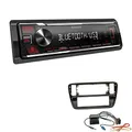 Produktbild: Kenwood KMM-BT209 1-DIN Autoradio Media Receiver Bluetooth USB AUX mit Einbauset passend für Volkswagen VW Up Baujahr 2011 bis 2016 Piano Black