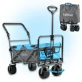Produktbild: IMLEX Bollerwagen faltbar IM-4275 Azurblau breite Räder und Schiebegriff