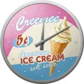 Produktbild: Nostalgic-Art, Retro Wanduhr, Ice Cream – Geschenk-Idee für USA- und Diner-Fans, Große Küchenuhr, Vintage-Design zur Dekoration, Ø 31 cm