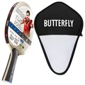 Produktbild: Butterfly Timo Boll Platin Tischtennisschläger + Tischtennishülle | Tischtennisschlägerset | Tischtennis Set für Profispieler mit anatomischen Griff