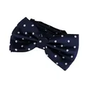 Produktbild: DonDon Edle gepunktete dunkelblaue Fliege bzw. Schleife mit Haken - bereits gebunden und verstellbar