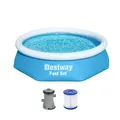 Produktbild: Bestway Fast Set Aufstellpool-Set mit Filterpumpe Ø 244 x 61 cm, blau, rund