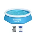 Produktbild: Pool Aufstellpool Set mit Filterpumpe Ø 244 x 61 cm Swimmingpool Schwimmbecken