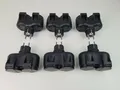 Produktbild: 6 x 2 Fach Stecker mit Federdeckel Schuko Doppelstecker mit Federdeckel sw IP44