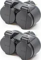 Produktbild: 2x Doppelsteckdose Steckdose Zwischenstecker mit Deckel für Feuchtraum/Keller