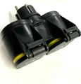 Produktbild: 1x Doppelsteckdose Zwischenstecker mit Deckel,Feuchtraum/Keller,Schuko Gummi xx