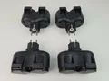 Produktbild: 4 x 2 Fach Stecker mit Federdeckel Schuko Doppelstecker mit Federdeckel sw IP44