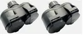Produktbild: 2 x 2 Fach Stecker mit Federdeckel Schuko Doppelstecker mit Federdeckel SW IP44