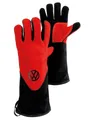Produktbild: VW Collection by BRISA Grillhandschuhe Volkswagen Grillhandschuhe mit VW-Logo, (Paar, besteht aus 2 Grillhanschuhen), hitzebeständige BBQ-Handschuhe in rot