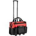 Produktbild: Werkzeugtrolley 46 x 25 x 37 cm bis 40 kg, Werkzeugkoffer mit Rollen 19 Fächer, Werkzeug Trolley verstärkter Boden, robuste Werkzeugtasche - Wiltec