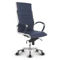 Produktbild: VERSEE Premium Echt-Leder Chefsessel Montreal in Blau - Ergonomischer Designstuhl für Büro und Home-Office - Sitzhöhe 46-54cm - Belastbar bis 150kg