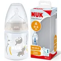 Produktbild: NUK First Choice+ Babyflasche | 0–6 Monate | Temperature Control Anzeige | 150 ml | Anti-Colic-Ventil | BPA-frei | Trinksauger aus Silikon | Safari (neutral)
