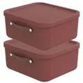 Produktbild: Rotho Maloja 2er-Set Aufbewahrungsbox mit Deckel 20 l, Kunststoff, rot, 20 (39.5 x 38.0 x 17.7 cm)