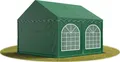 Produktbild: TOOLPORT Festzelt Partyzelt 3x4 m PREMIUM, hochwertige PVC Plane 750 N in dunkelgrün 100% wasserdicht mit Bodenrahmen