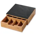 Produktbild: Kesper | Box mit Schublade, Material: Bambus, Glas, Maße: 30 x 31 x 9,5 cm, Farbe: Braun, Schwarz | 58951