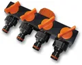 Produktbild: Wasserverteiler 4 Wege mit 4 Ventilen orange ECO-PWB3033 Wasseranschluss Verteil