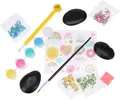 Produktbild: Spetebo Kreativset Steine Malset mit Farben und Pinsel - 12 Teile, (Set, 12-tlg., Komplettset), Bastel Set mit Kieselsteinen und Diamond Painting
