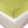 Produktbild: Traumschloss Spannbetttuch »Premium Plus« Mako Baumwolle mit Lyocell & Elasthan | Edel-Jersey | wärmt im Winter & kühlt im Sommer | moos | 140-160x200-220cm
