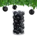 Produktbild: Relaxdays Weihnachtskugeln im 30er Set, Kunststoff, D: 6 cm, runde Weihnachtsbaumdeko, Baumschmuck bruchsicher, schwarz