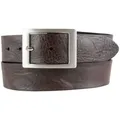 Produktbild: BELTINGER Ledergürtel Gürtel aus Vollrindleder Used-Look mit Doppel-Schließe 4 cm - Jeans-Gü (1-St) braun|silberfarben 95 cm (Gesamtlänge 110 cm)