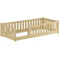 Produktbild: Erst-Holz Holzbett Kinderbett 80 x 180 cm  mit Rundumsicherung Kiefer Massivholz Modell 77 ohne Zubehör