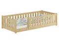 Produktbild: ERST-HOLZ Kinderbett Holzbett Kinderbett 80 x 180 cm mit Rundumsicherung Kiefer Massivholz, Kiefer farblos lackiert
