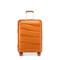Produktbild: KONO Koffer Trolley Reisekoffer Groß Leicht Hartschalenkoffer mit TSA Schloss Zwillingsrollen Rollkoffer 4 Rollen (Orange, XL)