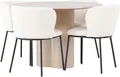 Produktbild: Olivia Essgruppe Tisch whitewash und 4 Edina Stühle weiß.