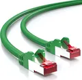 Produktbild: deleyCON 10m CAT6 Patchkabel S/FTP PIMF Schirmung CAT-6 RJ45 Netzwerkkabel Ethernetkabel LAN DSL Switch Router Modem Access Point Patchfelder - Grün