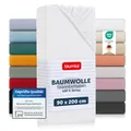 Produktbild: Blumtal® Basics Spannbettlaken 90x200cm Jersey - bettlaken 90x200cm aus 100% Baumwolle - Oeko-TEX zertifiziertes Spannbetttuch 90x200 cm - Matratzenbezug 90x200 cm - Bettbezug - Leintuch - Weiß