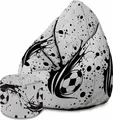 Produktbild: Dreamroots Bean Bag 80x80x120cm Sitzsack mit Lehne und Hocker und Bezug Sitzkissen Boden Chill Sack Bubibag Sitzsack  I love Football