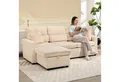 Produktbild: HOMCOM Ecksofa mit Bettfunktion, L-Form, Ecksofa 1 Teile, mit Stauraum, Beige
