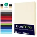 Produktbild: Buymax Spannbettlaken Topper, Spannbetttuch für Topper bis 12 cm Höhe, 100% Baumwolle Jersey, Jersey, Gummizug: Rundumgummi, (1 Stück), Pflegeleicht und Atmungsaktiv, in Verschiedenen Farben und Größen beige 140 cm x 200 cm