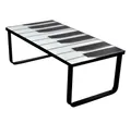 Produktbild: vidaXL Couchtisch Couchtisch mit Glasplatte Klavier-Aufdruck (1-St)