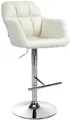 Produktbild: CLP Barhocker Natoma Stoff I 360° Drehbar, Metallgestell Höhenverstellbar Mit Fußstütze I Thekenhocker Für Bar Mit Gepolsterte Sitzfläche, Farbe:Creme, Material Gestell:Metall in Chromoptik