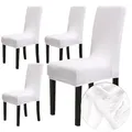 Produktbild: Chickwin Chickw1 Stuhlhussen 4er Set Samt Stuhlhussen für Schwingstühle, Esszimmerstühle Hussen Für Hochzeit, Hotel, Küche, Bankett, Partys Stretch Stuhlhussen (4er,Weiß)