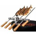 Produktbild: Steckerlfisch Halter für Grillroste mit 4 Edelstahlspießen - Silber