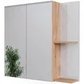 Produktbild: Vicco Badspiegelschrank Irma Goldkraft Eiche/Weiß Hochglanz 80 x 75 cm